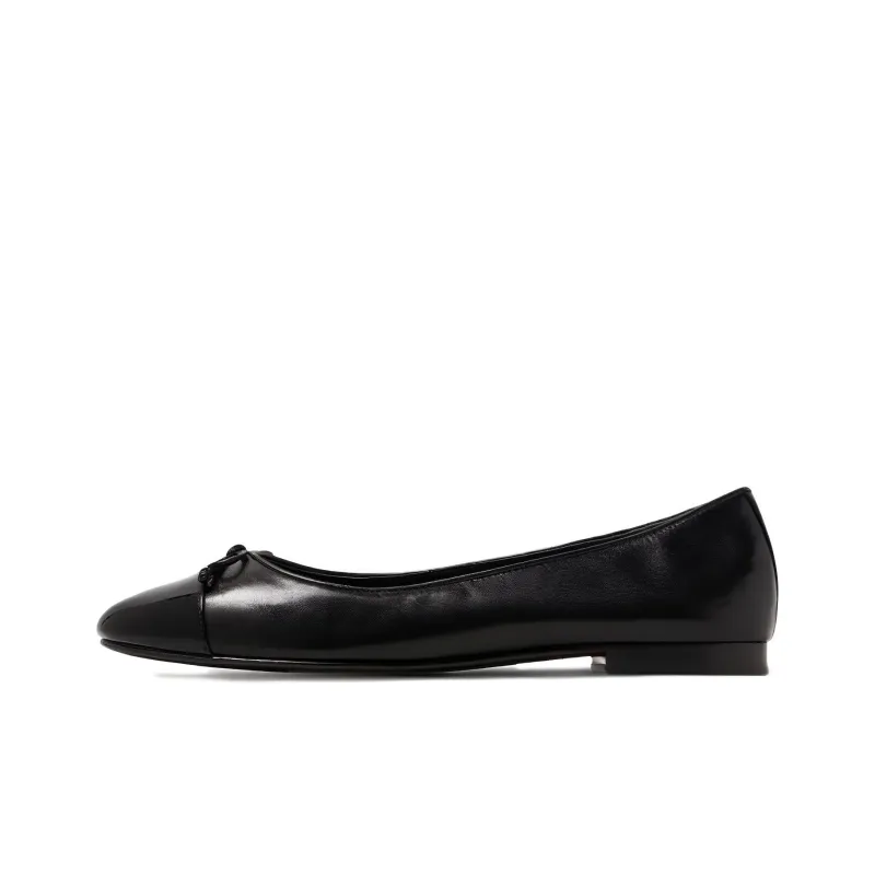 TORY BURCH Bow-detailing Leather Ballerina Shoes-0