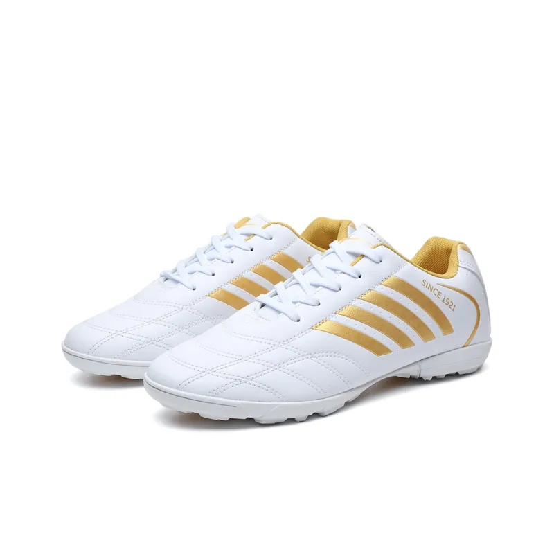 Binary TF Turf Shock Absorbers Slip Resistant, Abrasion Resistant, Lightweight Soccer Shoes Unisex White Gold-3