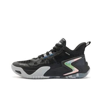 QIAODAN Rampage 1.0 Cushioning Wear Resistant Low Top Patented Rebound Technology Basketball Shoes Men's Black Gray
