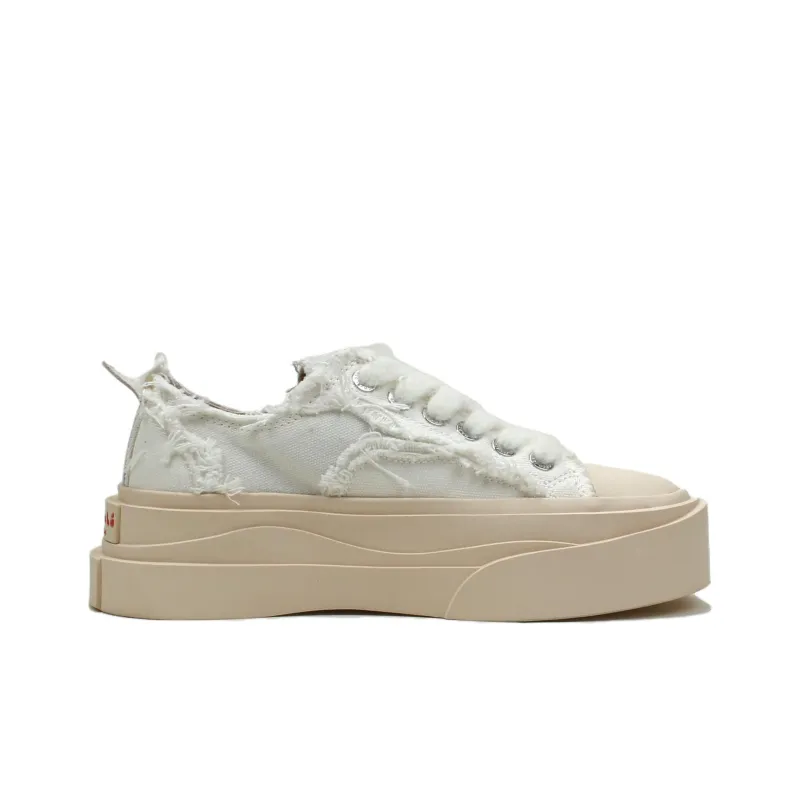 MARCHE STUDIOS Sardine Flow Non slip Lightweight Low Top Canvas Shoes Unisex White-1