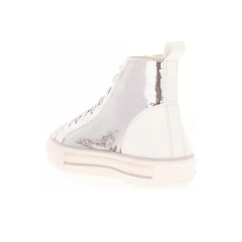 Valentino Garavani High Top Stylish Skateboarding Shoes Women's White-3