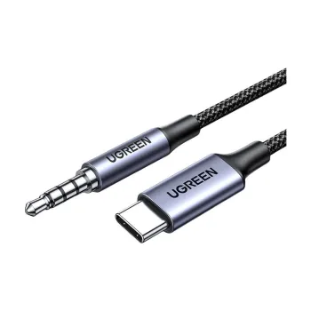 UGREEN CM734 1m Audio Cable Car Type C To 3.5mm Cell Phone Sound Card Live Streaming Seam Head Mounted Headphone Cables