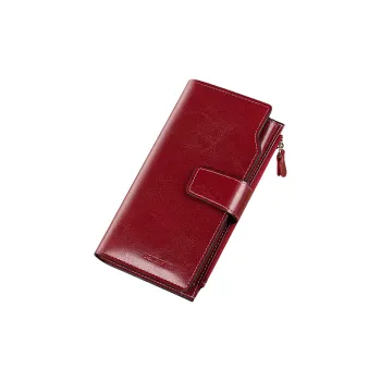 Banyanu Cow Leather Wallet Regular Women's Burgundy/Yellow/Black/Blue/Brown