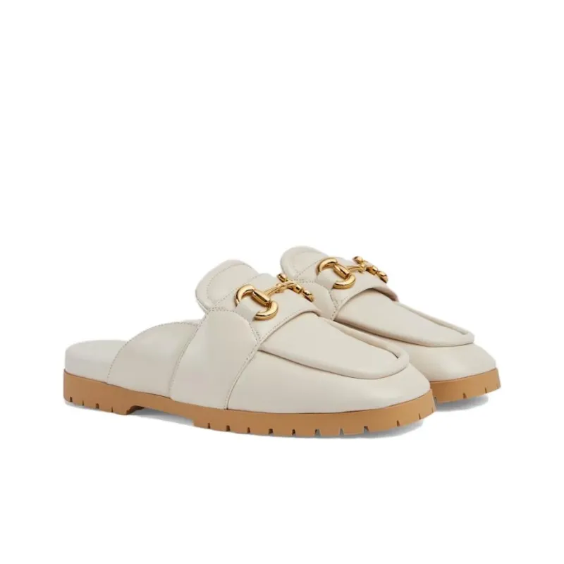 GUCCI Horsebit Leather Mules-2