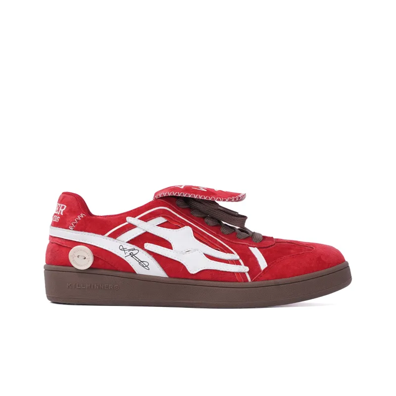 KILLWINNER Anti Slip Wear Resistant Low Top Skateboard Shoes Unisex Red-1