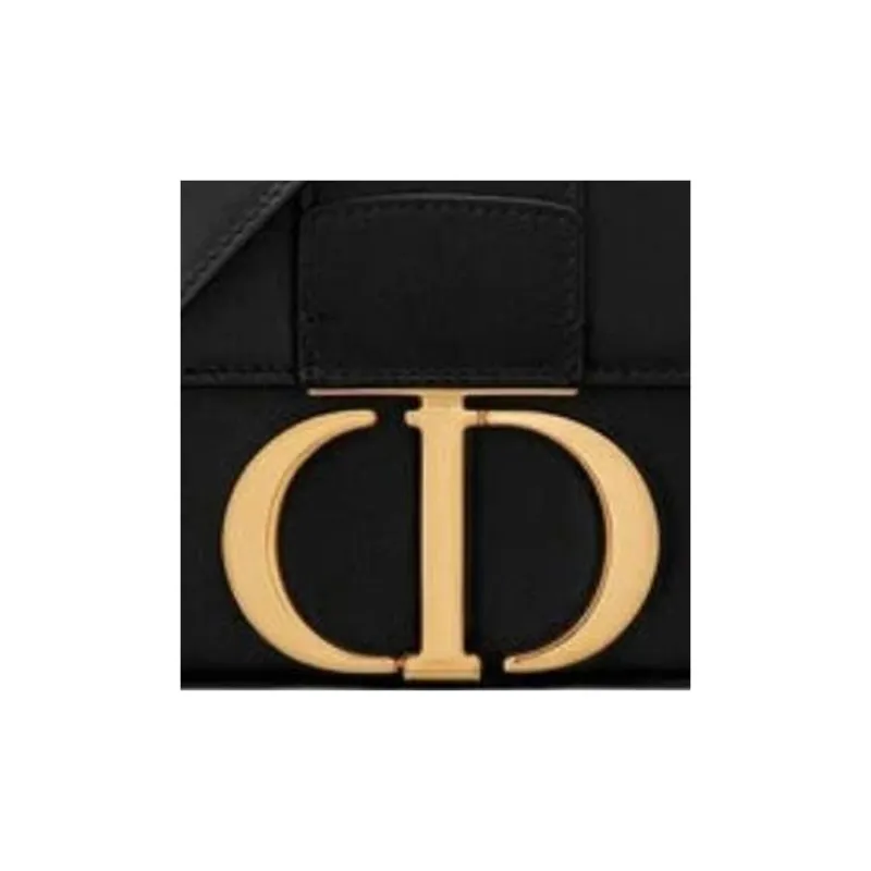 DIOR 30 Montaigne Calfskin Box Bag Crossbody Bag Shoulder Bag Medium Size Women's Black-5