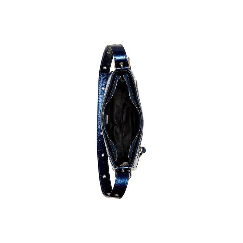 GUESS Patent Leather Bonded Leather Shoulder Bag Women's Marine Blue-2
