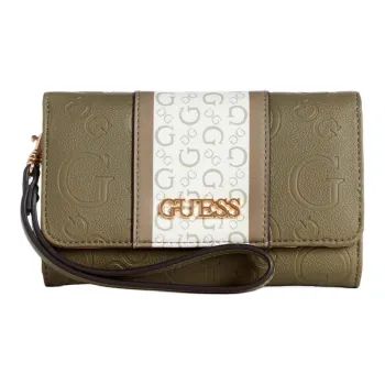 GUESS Artificial Leather Card Holder Wallet Unisex Olive