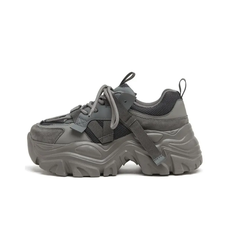 AGSDON Breathable And Lightweight Low Top Chunky Sneakers 5.5cm Women's-0