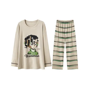 Lan Miao Pajama Set Men's Khaki