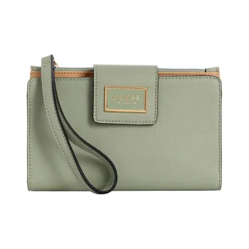 GUESS Artificial Leather Cell Phone Pouch Storage Bag Unisex Light Green