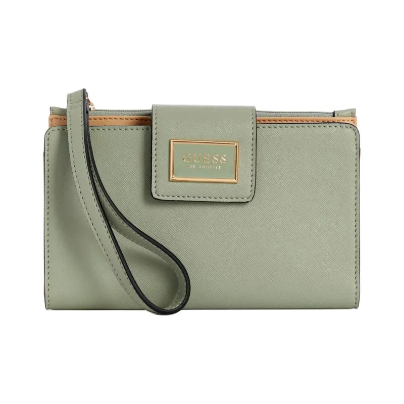 GUESS Artificial Leather Cell Phone Pouch Storage Bag Unisex Light Green-0
