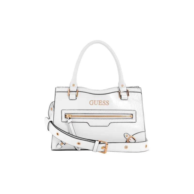 GUESS Patent Leather Bonded Leather Shoulder Bag Crossbody Bag Handbag Regular Women's White-0