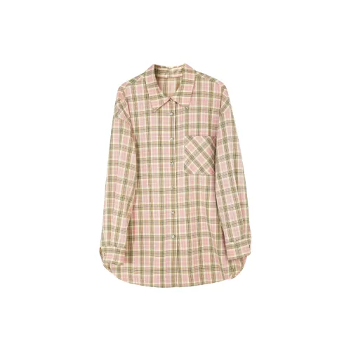 3COLOUR Shirts Women's Smoke Pink Plaid