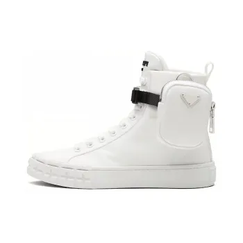 PRADA Wheel Re Nylon Hight Sneakers 'Ivory' Women's