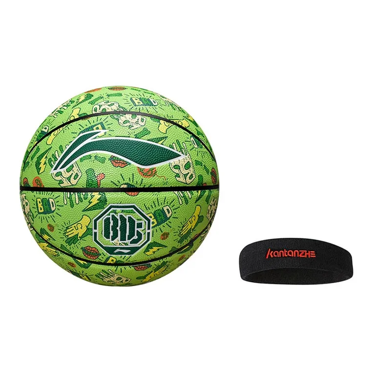 LiNing Badfive PU Basketball Green Size 7 Training Unisex-4