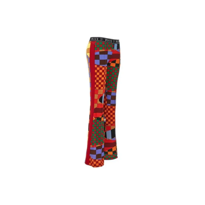 EMILIO PUCCI Giardino-print Logo-waistband Trousers-2