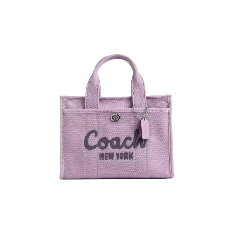 COACH Cargo Canvas Tote Bag, Shopping Bag, Shoulder Bag, Crossbody Bag, Handbag Medium Size Unisex Light Purple-0