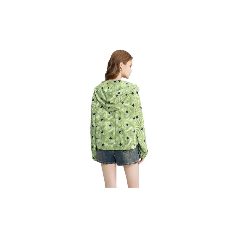 TOUCH Shirt Women's Green With Ecru Stripes-1