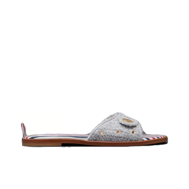 THOM BROWNE Tweed Slip-On Sandals Women's-1