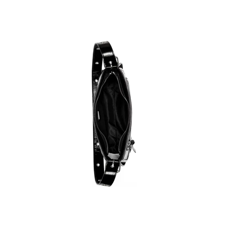 GUESS Patent Leather Bonded Artificial Leather Shoulder Bag Regular Women's Black-2