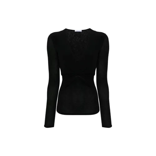 Patrizia Pepe Ruched-detailed Fine-knit Jumper