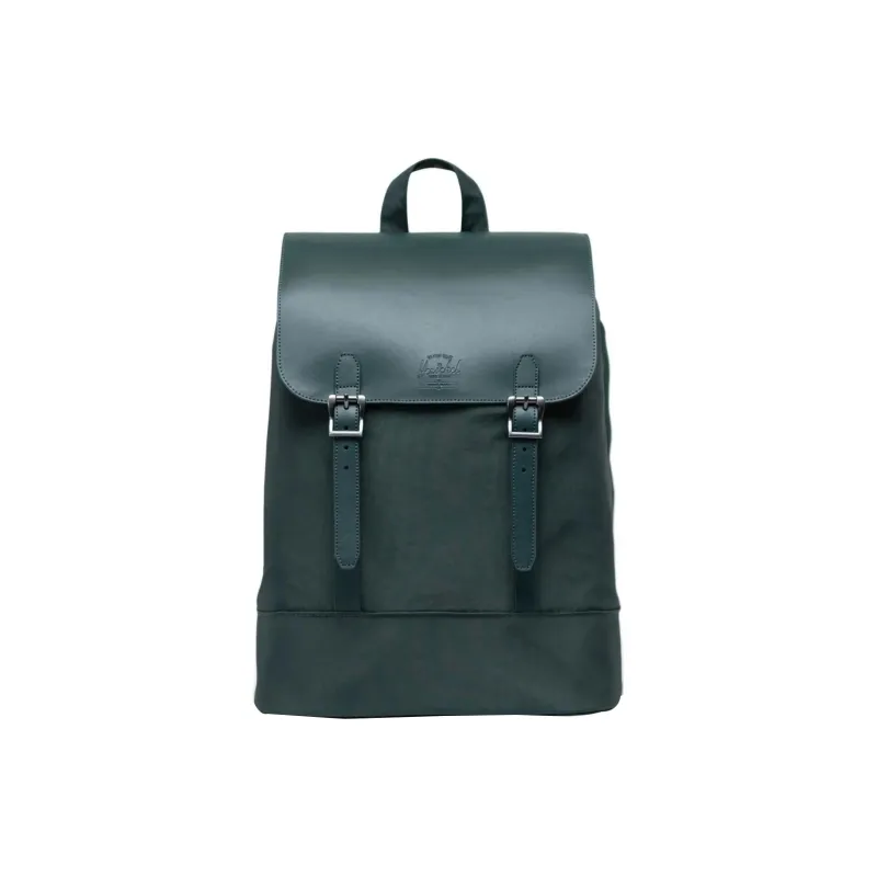 Herschel Genuine Leather Backpack Small Size Unisex Dark Green-0