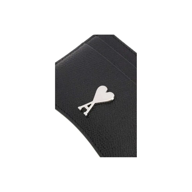 AMIPARIS Cow Leather Card Holder Regular Unisex Black-4