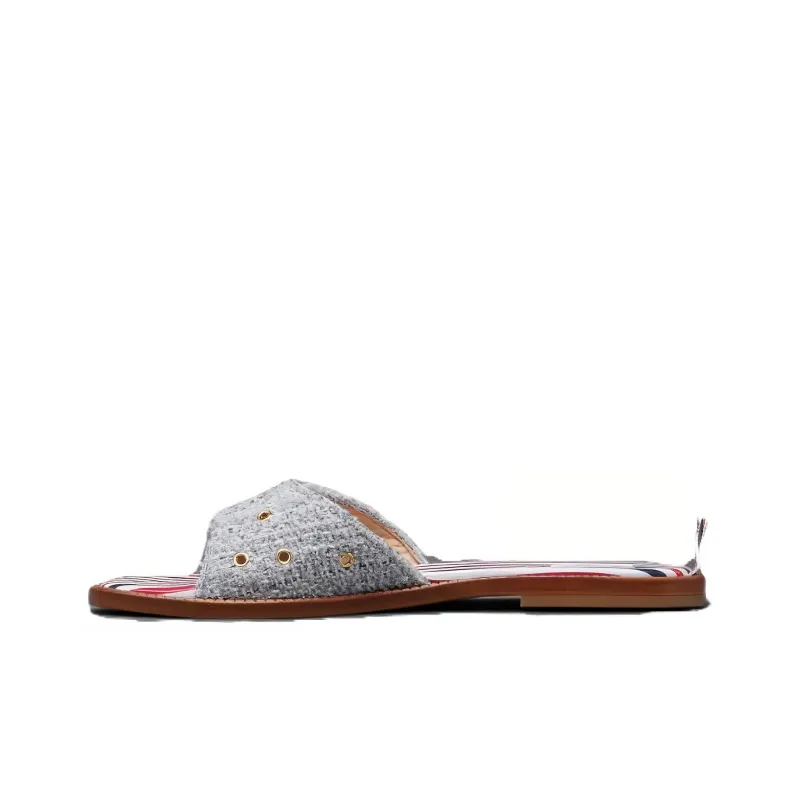THOM BROWNE Tweed Slip-On Sandals Women's-0