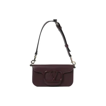 Valentino Locò Calfskin Portable Crossbody Bag Shoulder Bag Men's Burgundy