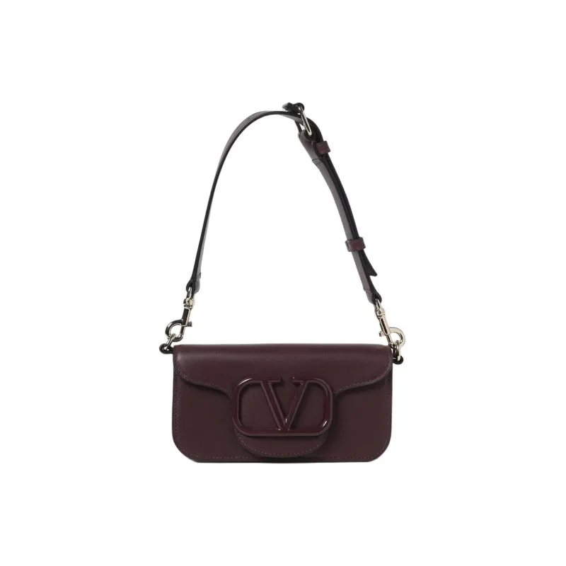 Valentino Locò Calfskin Portable Crossbody Bag Shoulder Bag Men's Burgundy-0