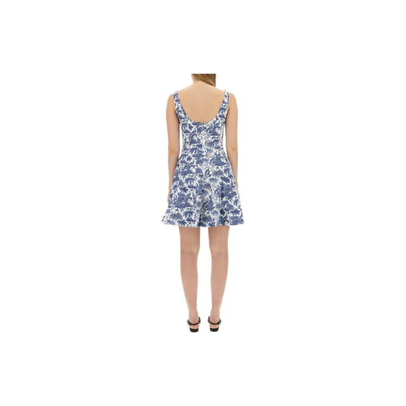 Staud Allover Floral Print Mini Wells Dress-1
