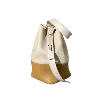 AJ AOIRJ Cow Leather Genuine Bucket Bag Crossbody Bag Hobo Bag Shoulder Bag Regular Women's Latte/Milk Green/Cookie