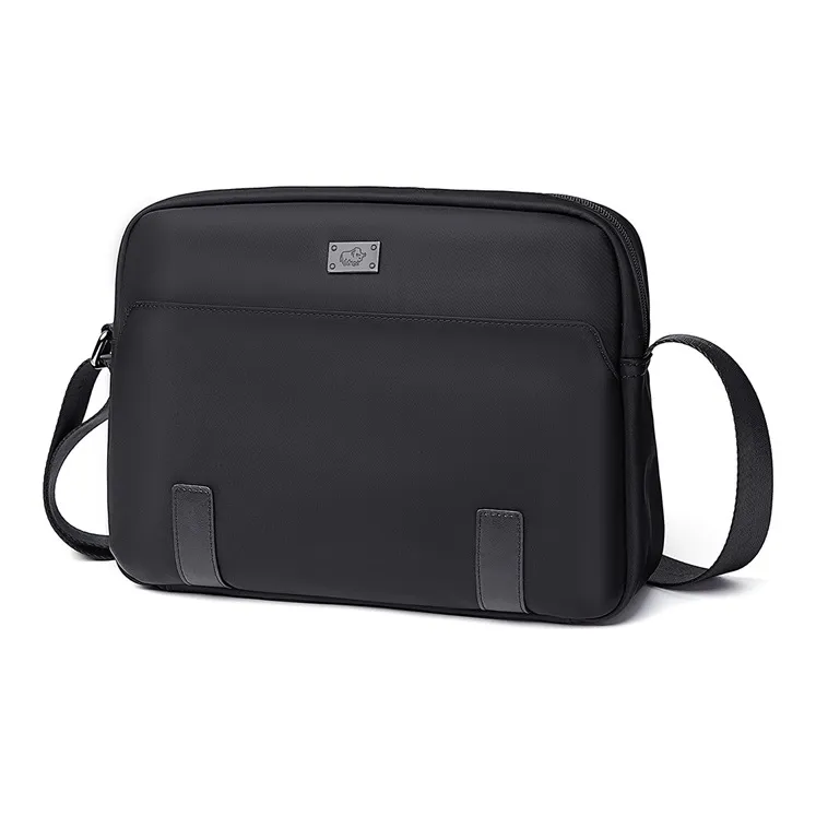 BISON DENIM Nylon Fabric Shoulder Bag Men's Black-0
