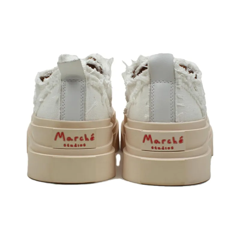 MARCHE STUDIOS Sardine Flow Non slip Lightweight Low Top Canvas Shoes Unisex White-4