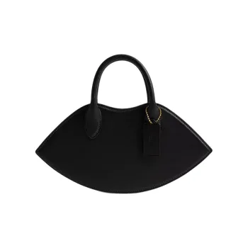 COACH Leather Shoulder Bag, Crossbody Bag, Handbag Large Size Women's Black