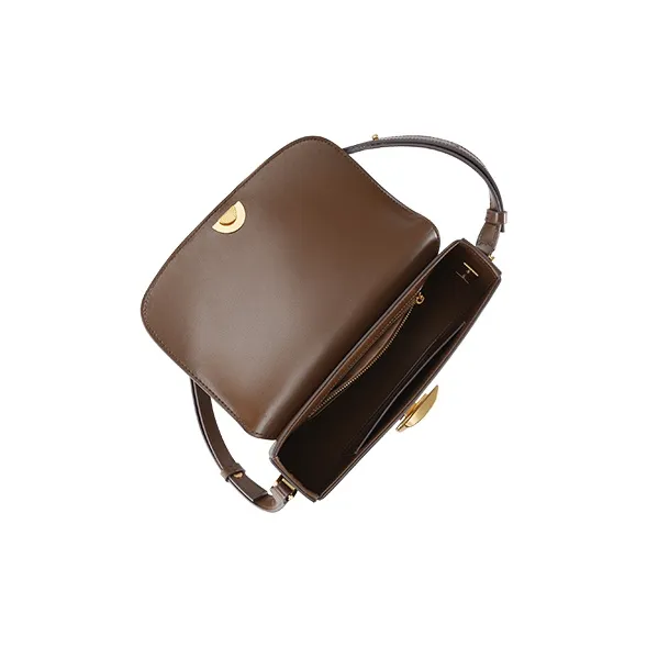 SHEPOK Cow Leather Saddle Bags Shoulder Bags Women's Maillard Brown-2