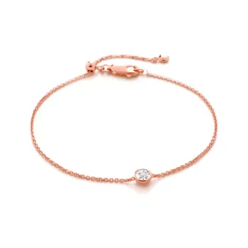 Monica Vinader 925 Silver Diamonds Bracelets Women's Rose Gold