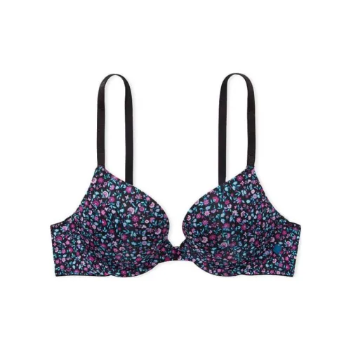 VICTORIA'S SECRET Bra Women's Black Background Floral Print