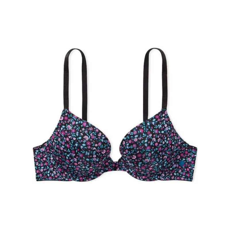 VICTORIA'S SECRET Bra Women's Black Sole Floral Print-0