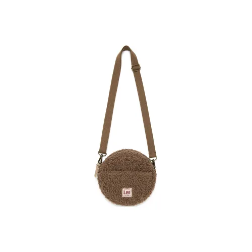 Lee Polyester Small Round Bag, Crossbody Bag, Shoulder Bag Mini Unisex Brown