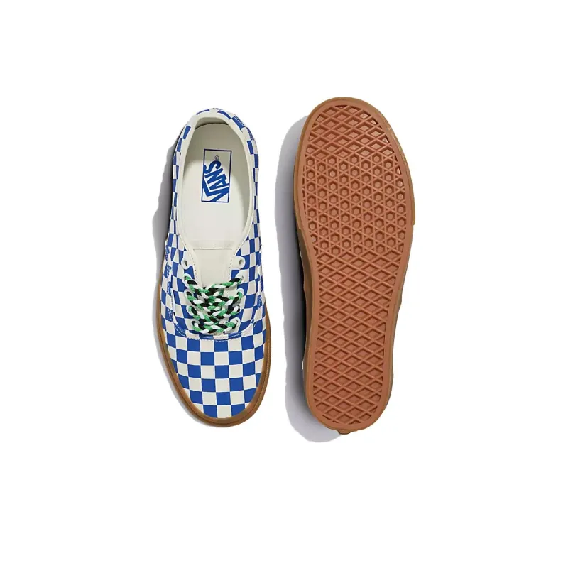 Authentic Vans 'Checkerboard Blue Gum Braided Laces'-4