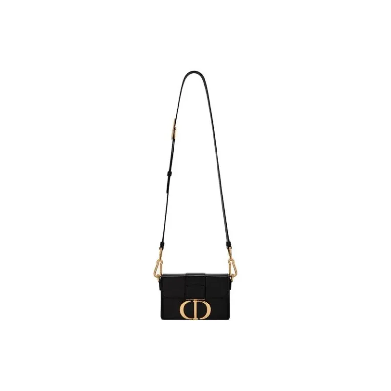 DIOR 30 Montaigne Calfskin Box Bag Crossbody Bag Shoulder Bag Medium Size Women's Black-1