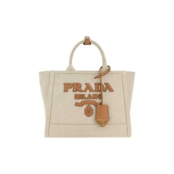 PRADA Fabric Tote Bag, Shopping Bag, Handbag Women's Sand