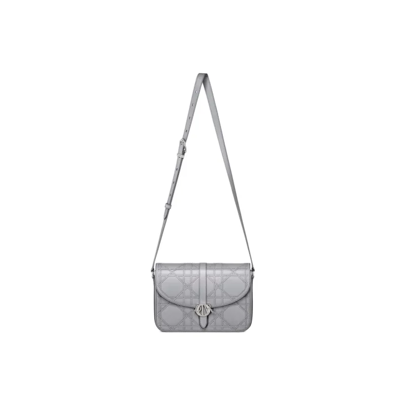 DIOR Cannage Cosmo Leather Shoulder Bag Crossbody Bag Men's Gray-1