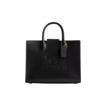 COACH Ace Calfskin Tote Bag Shopping Bag Shoulder Bag Crossbody Bag Handbag Medium Size Women's Black