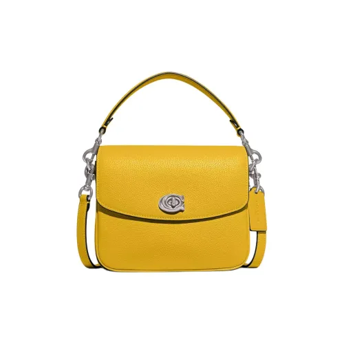COACH Cassie Polished Grained Leather Handbag Shoulder Bag Crossbody Bag Small Size Women's Canary