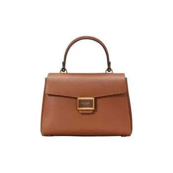 Kate Spade Katy Textured Leather Shoulder Bag Crossbody Bag Handbag Medium Size Women's Brown
