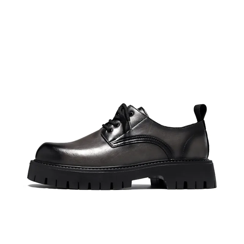 Beidouniao Dress Shoes Men Low Top Gray, Brown, Black-5