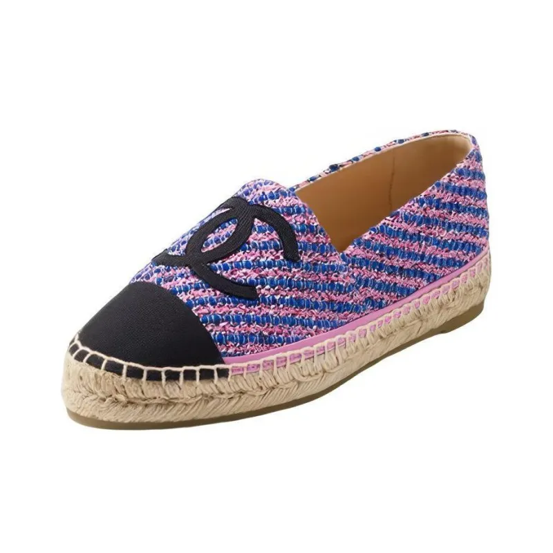 CHANEL Casual Single Shoes Women's Pink Blue-3